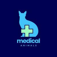 Katze Haustiere Maskottchen medizinisch Behandlung Pflege Klinik modern minimal Logo Vektor Symbol Illustration