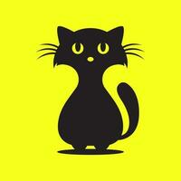 schwarz Katze Haustiere Karikatur eben modern einfach Maskottchen Logo Vektor Symbol Illustration