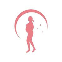 Frauen Traum schwanger Baby Gesundheit modern minimal Logo Vektor Symbol Illustration