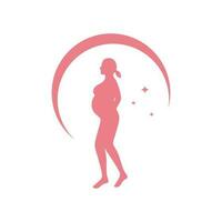 kvinnor dröm gravid bebis hälsa modern minimal logotyp vektor ikon illustration