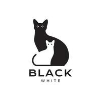 Kätzchen und Katze Haustiere schwarz Maskottchen modern minimal Logo Vektor Symbol Illustration