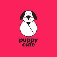 Hündchen geboren Hund süß Maskottchen Karikatur Baby modern Logo Vektor Symbol Illustration