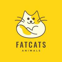 Fett Katze Haustiere süß Karikatur Maskottchen modern Logo Vektor Symbol Illustration