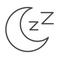 sömnlöshet halvmåne natt sovande koncept linjär ikon stil vektor