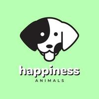 Bretagne Hund Haustiere Kopf Maskottchen Karikatur süß Lächeln glücklich bunt Logo Vektor Symbol Illustration