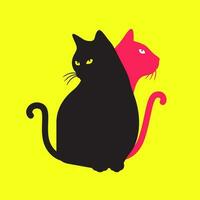 Katze Haustiere freunde männlich und weiblich einfach Maskottchen modern Logo Vektor Symbol Illustration