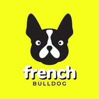 franska bulldogg hund husdjur stamtavla söt maskot tecknad serie modern färgrik logotyp vektor ikon illustration