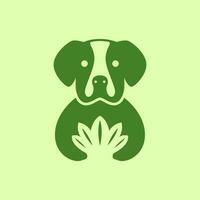Boxer Hund Rasse Natur Blätter Natur Haustiere Maskottchen einfach Logo Vektor Symbol Illustration