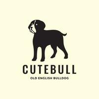 rottweiler hund ras husdjur stå Lycklig maskot minimal enkel logotyp vektor ikon illustration