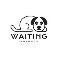 Hündchen Hund Haustiere süß spielen Fußboden Maskottchen Karikatur minimal modern Logo Symbol Vektor Illustration