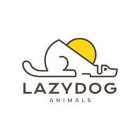 Hund Haustiere geometrisch minimal modern faul Maskottchen Karikatur einfach Logo Symbol Vektor Illustration