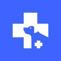 Haustiere Hund Pflege Gesundheitswesen Tierarzt medizinisch Klinik Behandlung modern minimal Maskottchen einfach Logo Symbol Vektor Illustration