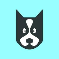 Boston Terrier Hund Haustiere Kopf Maskottchen Karikatur einfach modern süß Logo Symbol Vektor Illustration