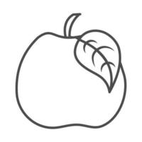 apple frukt färsk skörd natur linje ikon stil vektor