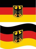 Flagge von Deutschland mit ein Adler. Flagge von Deutschland. winken Flagge von Deutschland. eben Stil. vektor