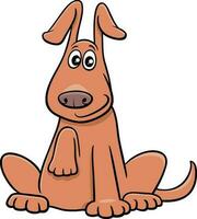 rolig tecknad serie brun hund komisk djur- karaktär vektor