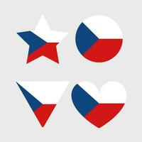 tjeck flagga vektor ikoner uppsättning av illustrationer