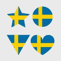 Schweden Flagge Vektor Symbole einstellen von Abbildungen