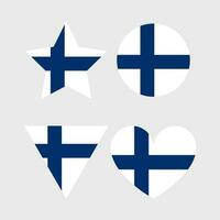 finland flagga vektor ikoner uppsättning av illustrationer