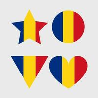 Rumänien Flagge Vektor Symbole einstellen von Abbildungen