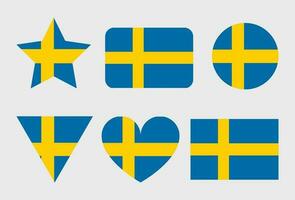 Sverige flagga vektor ikoner uppsättning av illustrationer