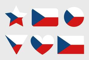 tjeck flagga vektor ikoner uppsättning av illustrationer