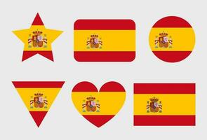 Spanien flagga vektor ikoner uppsättning av illustrationer