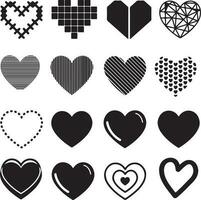 kärlek vektor bunt kärlek och hjärta ikon packa. rolig piktogram av en par. begrepp av kärlek, relation, känslor och gåvor .eps