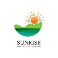 Sonnenaufgang-Logo-Vorlage. Vektor-Illustration Symbol Logo Vorlage Sonne über dem Horizont vektor
