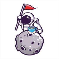 Astronout Mond Logo vektor
