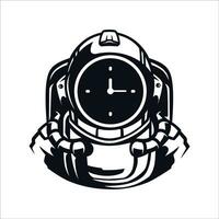 Astronaut Zeit Logo vektor