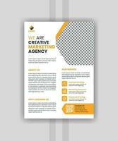företags- företag flygblad design,a4 sida flygblad design och modern företag flygblad med gul Färg mall proffs vektor