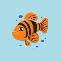 emo svart och orange fisk vektor illustration