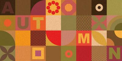 abstrakt geometrisch Mosaik Muster dekorativ Ornament Herbst Konzept Hintergrund Vektor Illustration.