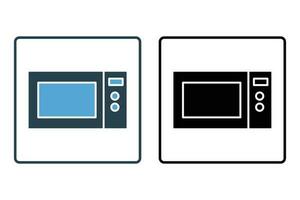 mikrovågsugn ikon. ikon relaterad till element av bageri, elektronisk enhet. fast ikon stil design. enkel vektor design redigerbar