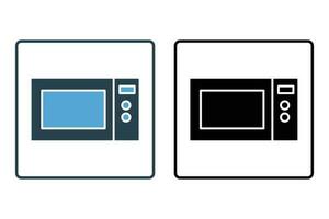 Mikrowelle Symbol. Symbol verbunden zu Element von Bäckerei, elektronisch Gerät. solide Symbol Stil Design. einfach Vektor Design editierbar