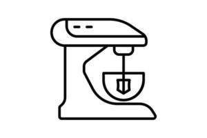 Küche Rührgerät Symbol. Symbol verbunden zu elektronisch, Haushalt Haushaltsgeräte. Linie Symbol Stil Design. einfach Vektor Design editierbar