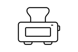 Toaster Symbol. Symbol verbunden zu Küche, Haushalt Haushaltsgeräte. Linie Symbol Stil Design. einfach Vektor Design editierbar