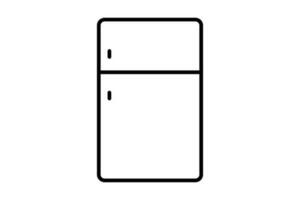 Kühlschrank Symbol. Symbol verbunden zu elektronisch, Haushalt Haushaltsgeräte. Linie Symbol Stil Design. einfach Vektor Design editierbar