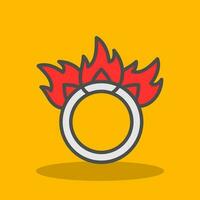 Ring des Feuer-Vektor-Icon-Designs vektor