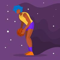 Flache moderne Basketball-Spieler-Vektor-Illustration vektor