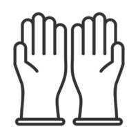 handschuhe medizinische ausrüstung schutzlinie icon design vektor