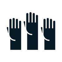 US-Wahlen erhobene Hände Kampagne politische Wahl Silhouette Icon Design vektor