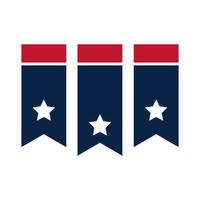 US-Wahlen Flagge amerikanische Anhänger Dekoration politischen Wahlkampf flache Ikonendesign vektor