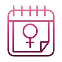 feminism rörelse ikon kalender kön tecken kvinnliga rättigheter lutning stil vektor