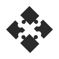 Puzzles Puzzleteile Verbindung Silhouette Symbol isoliertes Design vektor