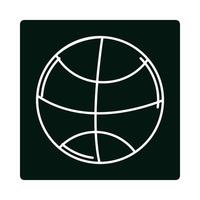 Sportbasketball-Ball-Ausrüstungsblock und Liniensymbol vektor