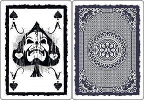 Spielkarte Pik-Ass mit Totenkopf