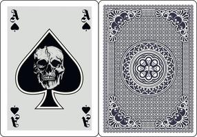 Spielkarte Pik-Ass mit Totenkopf