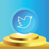 Social Media 3D Twitter Icon vektor